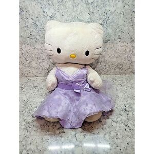 Build A Bear Workshop 18" HELLO KITTY Sanrio White Stuffed Plush W/Dress NO‎ BOW